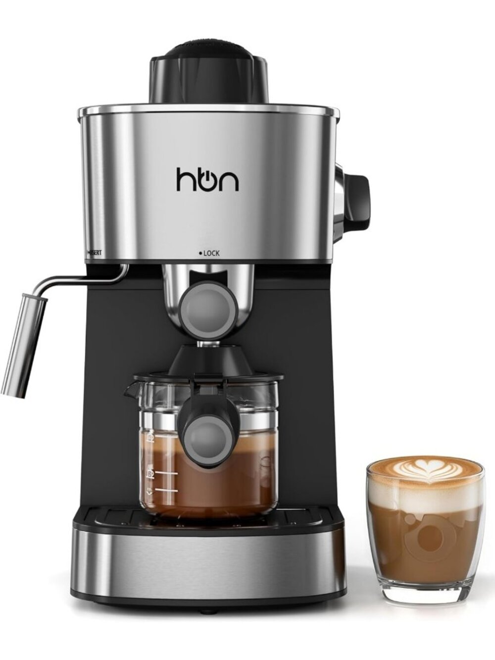 Compact 3.5Bar Espresso Machine with Milk Frother & Steamer - 2-4 Cup Coffee